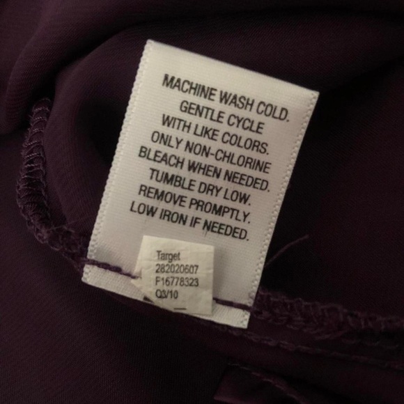 Xhilaration Women’s Dark Purple Ruffle Satin Top - Picture 7 of 7